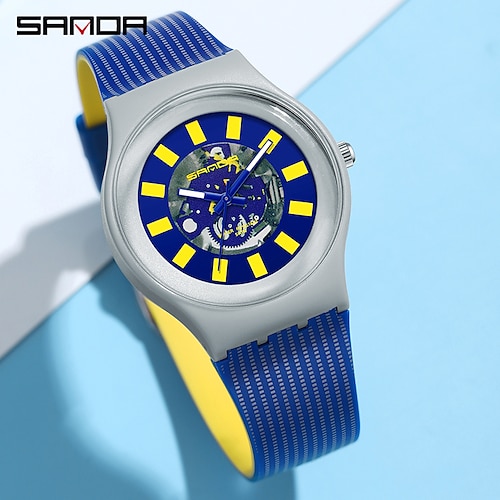 

SANDA Fashion New Mens Sports Watches Watch Luminous 50M Waterproof Wear Resistant Silicone Strap Men Relogio Masculino 3207