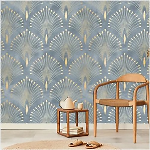 

Gold Wallpaper Scandinavian Peel and Stick Wallpaper Removable Pvc/Vinyl Self Adhesive 17.7''x118''in(45cmx300cm)/45x300cm for Home Deco