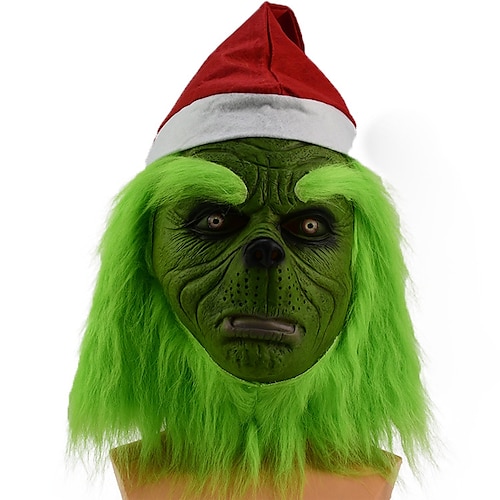 The Grinch Mask Christmas Masquerade Mask Latex Green Costume