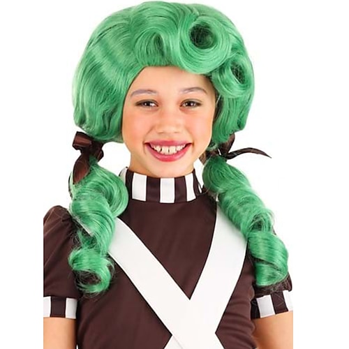 

Christmas Party wigs Chocolate Factory Green Wig for Kids