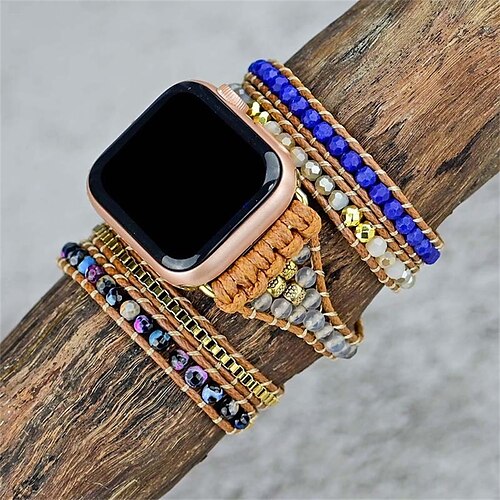 

1PC Smart Watch Band Compatible with Apple iWatch Apple Watch Ultra 49mm Series 8/7/6/5/4/3/2/1 / SE Handmade Braided Rope for iWatch Smartwatch Strap Wristband Fabric Handmade Adjustable Breathable