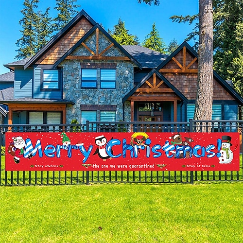 

Merry Christmas Banner, Outdoor Christmas Banner Decorations, Xmas Outdoor & Indoor Hanging Decor, Christmas Holidays Party Decor Supplies 30050cm (10ft18.9 Inch)