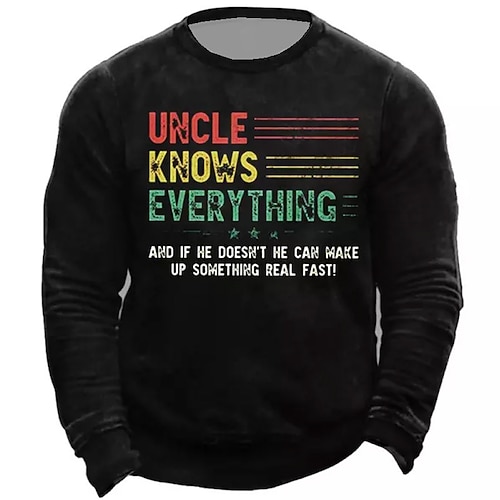 

Men's Sweatshirt Pullover Green Black Blue Purple Brown Crew Neck Letter Graphic Prints Print Daily Sports Holiday 3D Print Basic Streetwear Designer Spring & Fall Clothing Apparel Hoodies