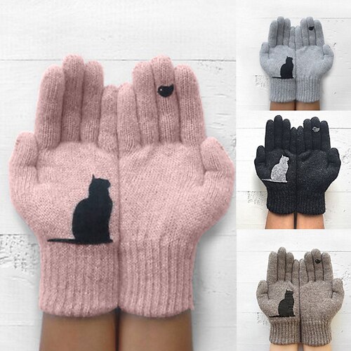 

Men's Women's Warm Winter Gloves Gift Daily Animal Polyester Knit Simple Casual 1 Pair