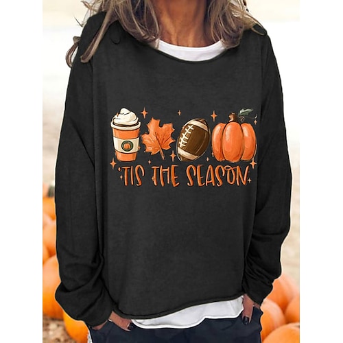 

Women's Pullover Khaki Light Grey Royal Blue Light Blue Black Crew Neck Letter Print Casual Daily Hot Stamping Basic Casual Fall Spring Clothing Apparel Hoodies Sweatshirts Loose Fit