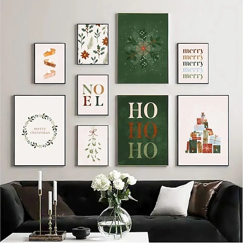

1 Panel Christmas Prints/Posters Tree Garland Wall Art Modern Picture Home Decor Wall Hanging Gift Rolled Canvas Unframed Unstretched