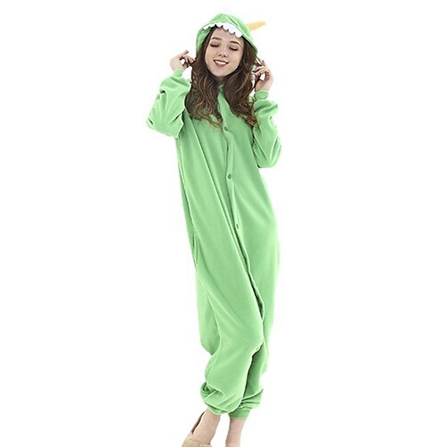 

Women's Winter Loungewear Kigurumi Pajamas Winter Onesies Jumpsuits Cartoon Comfort Funny Soft Home Daily Vacation Cotton Warm Hoodie Long Sleeve Pocket Hoodie Fall Green / Flannel / Pjs / Sweet