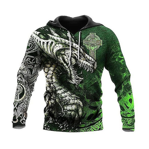 

Hombre Unisexo Sudadera Con Capucha Verde Trébol Con Capucha Animal Estampados Estampado Deporte Diario Deportes Impresión 3D Básico Ropa de calle Casual Primavera Otoño Ropa Sudaderas con capucha