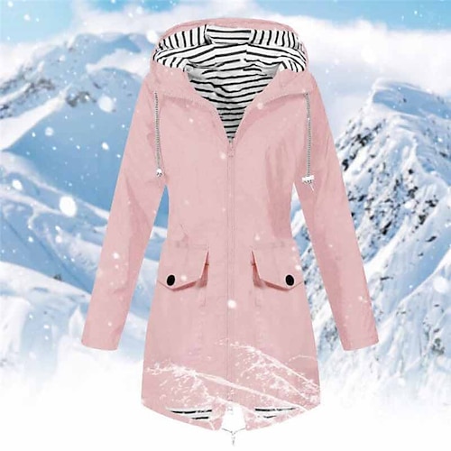 

Damen Übergröße Winterjacke Tasche Glatt Outdoor Normal Langarm Mit Kapuze Standard Winter Herbst Helles Armee-Grün Schwarz Rosa L XL XXL 3XL 4XL