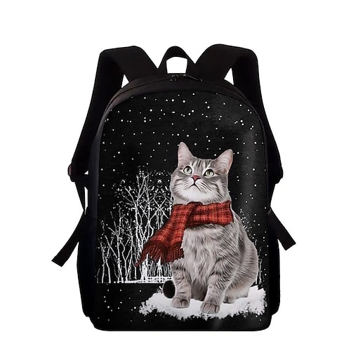 

Kid's Unisex School Bag Bookbag 3D Print Commuter Backpack Oxford 3D Print Large Capacity Zipper Print School Daily Black