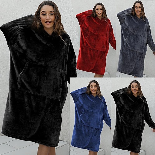 

Ovesized Wearable Blanket Hoodie, Sherpa Fleece Blanket for Women Men Flannel Sherpa Soft Warm Cozy Blanket Jacket Sweater Gift for Adult Teens One Size