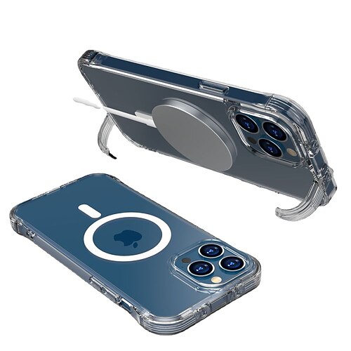 

Phone Case For iPhone Magnetic Adsorption Clear Case iPhone 12 Pro Max iPhone 13 Pro Max Mini iPhone 14 Max Water Resistant Magnetic Clear Transparent TPU PC