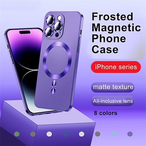 

Phone Case For Apple With Magsafe iPhone 14 13 12 11 Plus Pro Max Magnetic Camera Lens Protector Solid Colored TPU