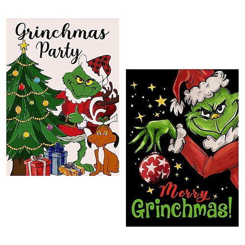 

1 Panel Christmas Prints Grinchmas Wall Art Modern Picture Home Decor Wall Hanging Gift Rolled Canvas Unframed Unstretched