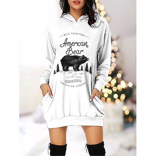 

Women's Hoodie Sweatshirt Pullover Basic Pocket Green Red White Graphic Street Hoodie Long Sleeve S M L XL 2XL / Winter