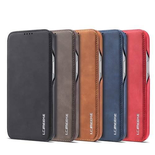 

Phone Case For Apple Flip iPhone 14 Pro Max 13 12 11 Pro Max Mini X XR XS 8 7 Plus Bumper Frame Magnetic Full Body Protective Solid Colored PU Leather