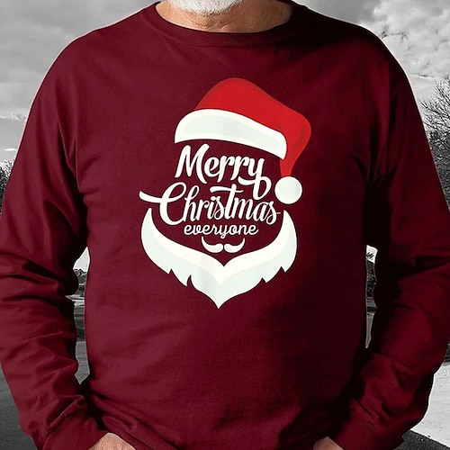 

Men's Sweatshirt Pullover Blue Red Gray Black Crew Neck Graphic Letter Print Christmas Sports & Outdoor Sports Basic Cool Casual Fall Spring Clothing Apparel Hoodies Sweatshirts Long Sleeve