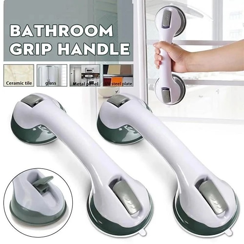 

Shower Anti-Slip Grab Bar,Bathroom Strong Vacuum Suction Cup Handle Anti-slip Support Helping Grab Bar for elderly Safety Handrail Bath Shower Grab Bar