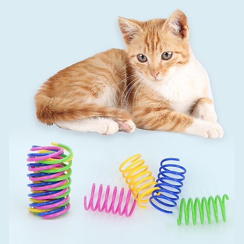 

Cat Spring Toys (8pcs) Plastic Coils for Indoor Active Healthy Play Colorful 2 Inch Spirals