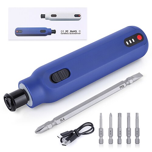 

Typec Rechargeable Straight Handle Electric Screwdriver 220rpm Cross Slot Screwdriver For Electricians