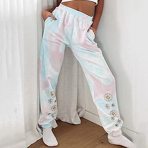 

Women's Sweatpants Joggers Purple Tie Dye Colorful tie-dye Fashion Casual Daily Side Pockets Full Length Comfort Tie Dye S M L XL 2XL