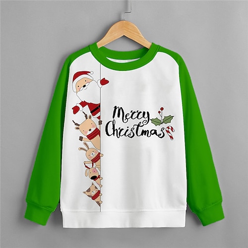

Kids Girls' Ugly Christmas Sweatshirt Graphic Outdoor Long Sleeve Crewneck Cute 7-13 Years Winter Red White