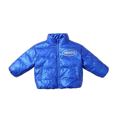 

Toddler Girls' Down Coat Solid Color Daily Pocket School Coat Outerwear 3-7 Years Winter Blue Silver Light Green