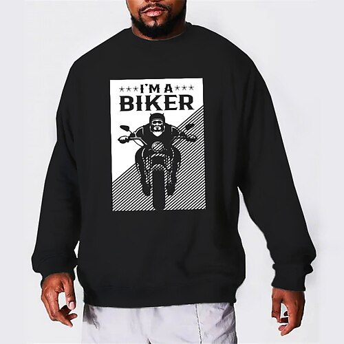 

Men's Plus Size Pullover Sweatshirt Big and Tall Graphic Crew Neck Long Sleeve Spring & Fall Basic Fashion Streetwear Comfortable Casual Sports Tops