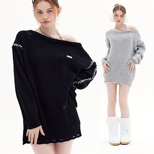 

Spicy Girls Punk & Gothic Y2K Year 2000 Knit / Cutsew Masquerade Women's Japanese Cosplay Costumes Gray / Black / Top