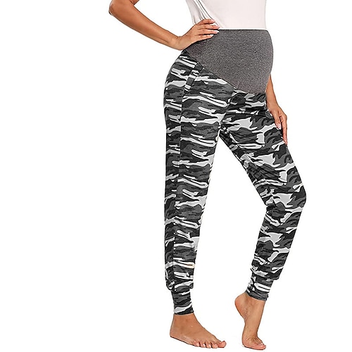 

Women's Yoga Pants Maternity Pants Activewear Patchwork Yoga Style High Waist Quick Dry Gym Workout Pilates Pants Bottoms Leopard Camo / Camouflage Leopard Print Yellow Army Green