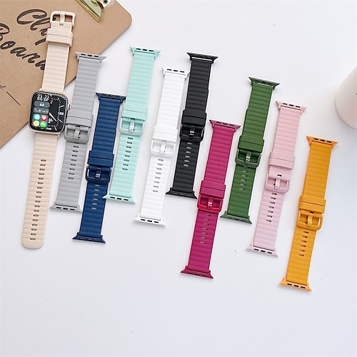 

1PC Smart Watch Band Compatible with Apple iWatch Apple Watch Ultra 49mm Series 8/7/6/5/4/3/2/1 / SE Sport Band for iWatch Smartwatch Strap Wristband Silicone Adjustable Breathable Shockproof