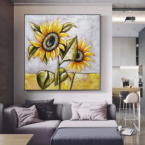 

Mintura Handmade Flowers Oil Painting On Canvas Wall Art Decoration Modern Abstract Pictures For Home Decor Rolled Frameless Unstretched Painting