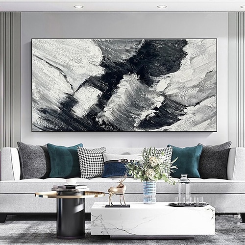 

Handmade Oil Painting Canvas Wall Art Decorative Abstract Knife Painting Seascape White For Home Decor Rolled Frameless Unstretched Painting