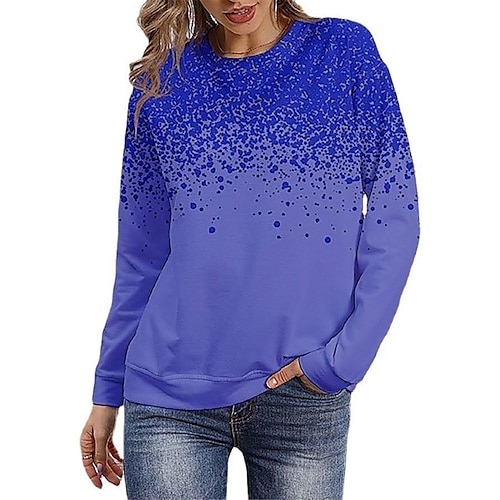 

Women's Sweatshirt Pullover Basic ArmyGreen Yellowish brown Blue Graphic Street Round Neck Long Sleeve S M L XL 2XL 3XL