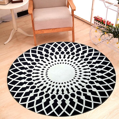 

Round Rattan Rug Nordic Living Room Bedroom Coffee Table Yoga Hanging Basket Geometric Chair Rug for Livingroom Bedroom