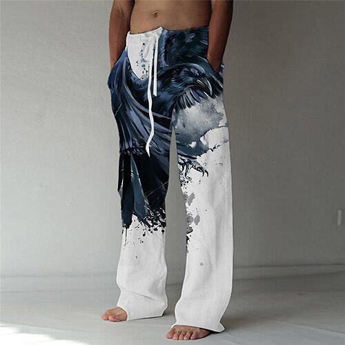 

Per uomo Pantaloni Pantaloni estivi Pantaloni da spiaggia A cordoncino Vita elastica Gamba dritta Animali Stampe astratte Aquila Comfort Traspirante Informale Giornaliero Per eventi Streetwear