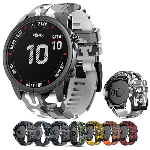 

1 pcs Smart Watch Band for Garmin venu 2 Fenix 7/6/5/5 Plus Vivoactive 4 Instinct 2/2 Solar / Solar / Instinct Standard Approach S62 22mm 26mm Silicone Smartwatch Strap Waterproof Luxury Adjustable