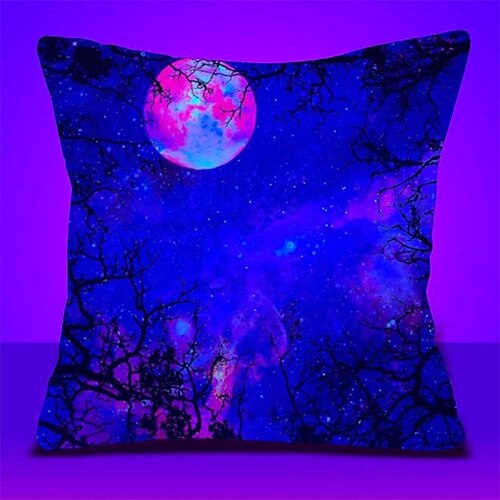 

Landscape Blacklight UV Double Side Pillow Cover Soft Decorative Square Cushion Case Pillowcase for Bedroom Livingroom Sofa Couch Chair Superior Quality Machine Washable