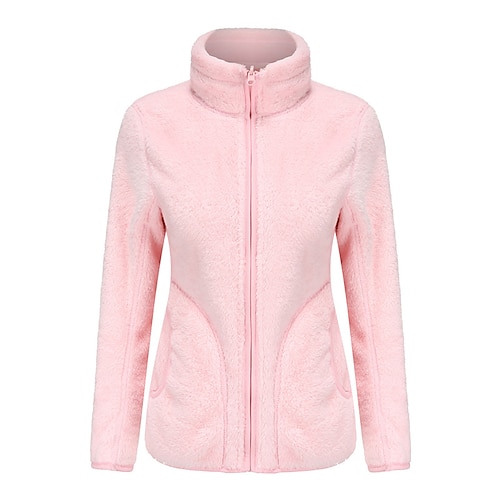 

Per donna Taglia grossa Giacca in pile Cappotto teddy Tasche Liscio Esterno Casual Manica lunga Colletto alla coreana Standard Inverno Autunno Nero Viola Rosa L XL XXL 3XL 4XL