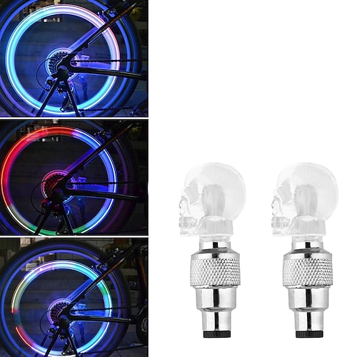 

2pc Neon Bicycle Spoke Lights Bicycle Wheel Lights With Battery For Mountain Road Bike Motorcycle LED Tyre Tire Valve Caps Light