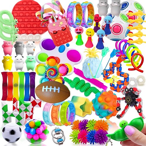 

80 pcs Mystery Fidget Toys Pack Set Pack Anti Stress Festival Advent Calendar Antistress Pop Figet Toy Pack Kids Birthday Gift 2023