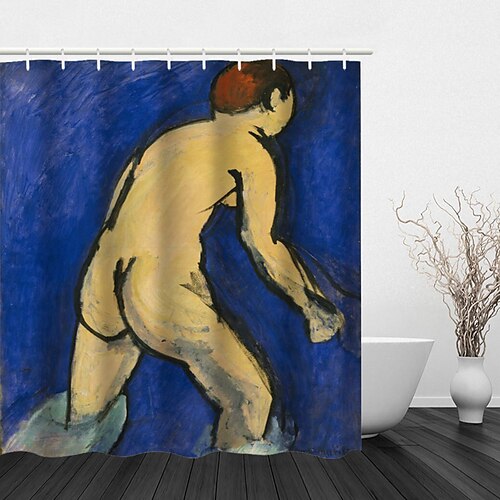 

Shower Curtain with Hooks,Figure Boy Girl Bare Pattern Abstract Art Fabric Home Decoration Bathroom Waterproof Shower Curtain with Hook Luxury Modern
