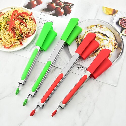 

Silicone food clip 9 inch 12 inch barbecue clip stainless steel bread clip kitchen baking multi-functional food clip