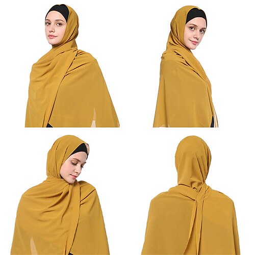 

Women's Muslim Hijab Scarves Daily Holiday Chiffon Casual Bohemia Casual / Daily 1 PC