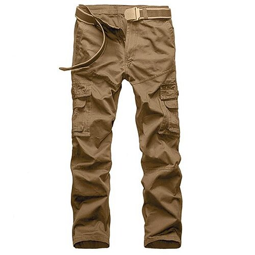 

Men's Cargo Pants Trousers Work Pants Multi Pocket Solid Color Comfort Breathable Casual Daily Streetwear Cotton Blend Sports Fashion ArmyGreen Khaki Micro-elastic