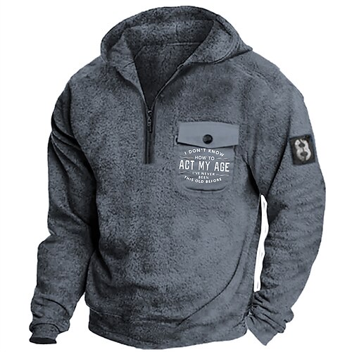 

Men's Hoodie Button Up Hoodie Green Blue Purple Light Grey Brown Hooded Letter Graphic Prints Print Casual Daily Sports 3D Print Streetwear Designer Casual Spring & Fall Clothing Apparel Hoodies