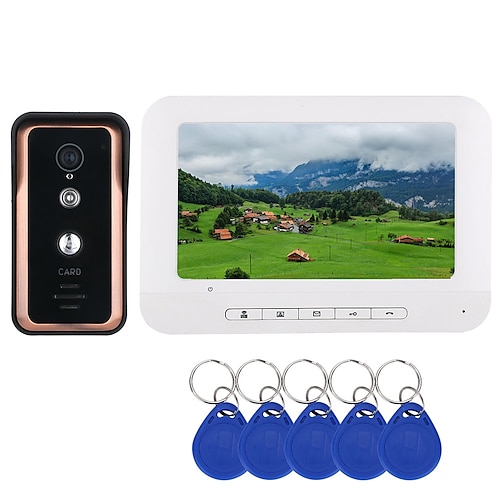 

MOUNTAINONE SY818FKID11 SY818FKID12 Wired Camera / Built in out Speaker 7 inch Hands-free / Music / Ding dong 960640 Pixel One to One video doorphone