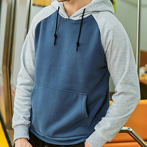 

Men's Hoodie Green Blue Yellow Khaki Orange Hooded Color Block Patchwork Casual Daily Holiday Streetwear Casual Winter Fall Clothing Apparel Hoodies Sweatshirts Long Sleeve