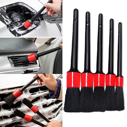 

5pcs/set Car Detailing Brush Auto Cleaning Car Cleaning Detailing Set Dashboard Air Outlet Clean Brush Tools Car Wash Accessories