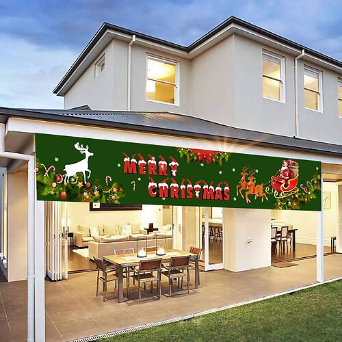 

Merry Christmas Banner, Outdoor Christmas Banner Decorations, Xmas Outdoor & Indoor Hanging Decor, Christmas Holidays Party Decor Supplies 30050cm (10ft18.9 Inch)